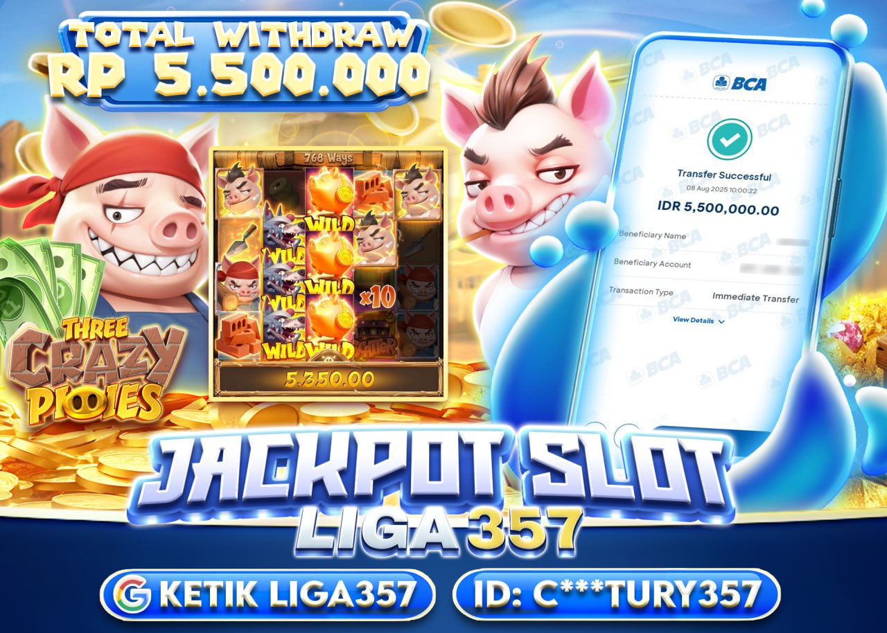 C***TURY357 JACKPOT SLOT THREE CRAZY PIGIES Rp 5.500.000 - LUNAS