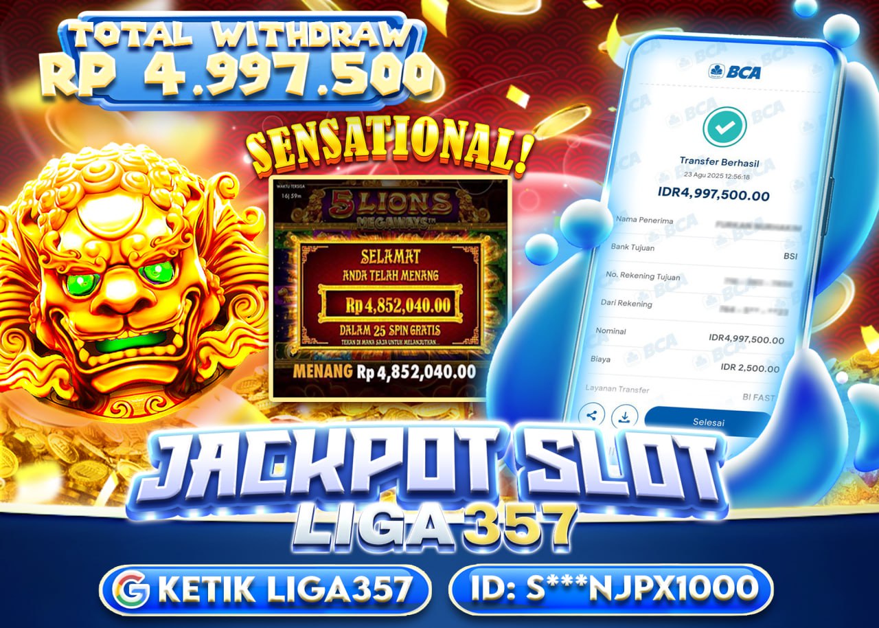 S***NJPX1000 JACKPOT SLOT 5 LIONS MEGAWAYS Rp 4.997.500 - LUNAS